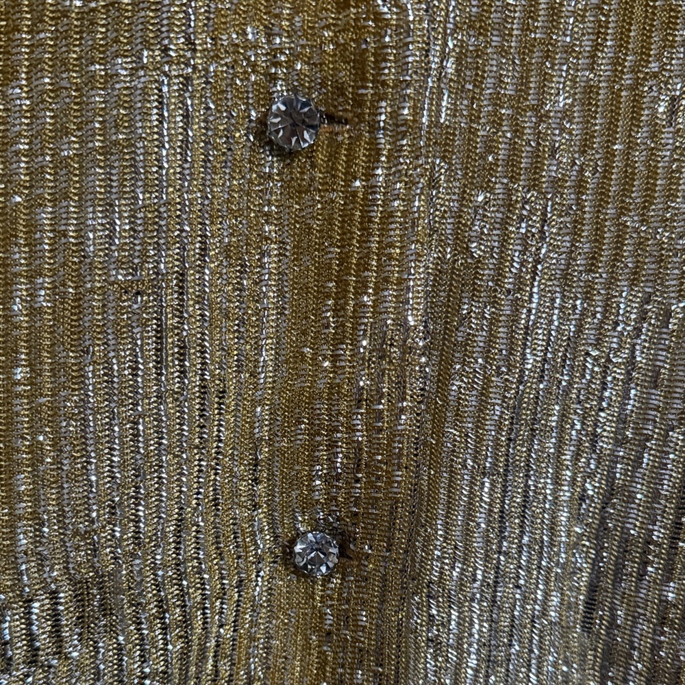 Gold Vintage Button-Up Dress - Picture 4 of 4